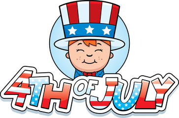 Cartoon Patriotic Boy Graphic