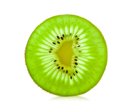 slice kiwi fruit isolated on white background