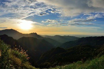 Fototapeta na wymiar Mountain sunset in the Hsinchu,Taiwan.
