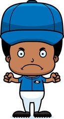 Cartoon Angry Baseball Player Boy