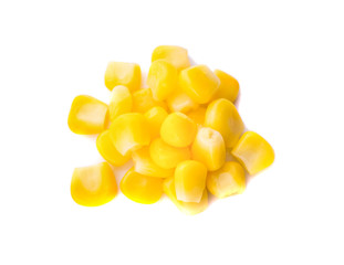 canned corn on a white background
