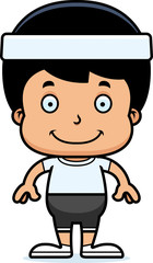 Cartoon Smiling Fitness Boy