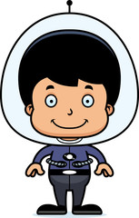 Cartoon Smiling Spaceman Boy