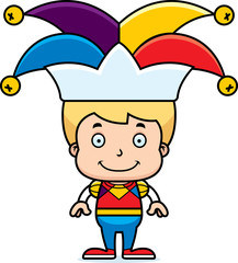 Cartoon Smiling Jester Boy