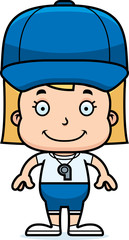 Cartoon Smiling Coach Girl