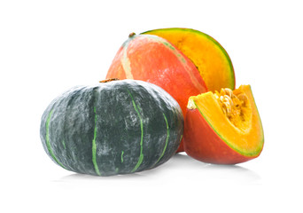 Japanese pumpkin on a white background.