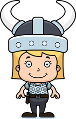 Cartoon Smiling Viking Girl
