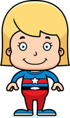 Cartoon Smiling Superhero Girl