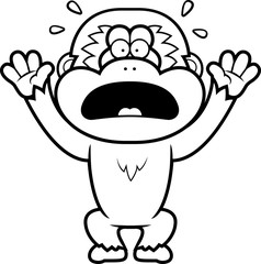 Cartoon Gibbon Panicking