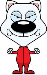Cartoon Angry Kitten In Pajamas