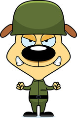 Obraz premium Cartoon Angry Soldier Puppy