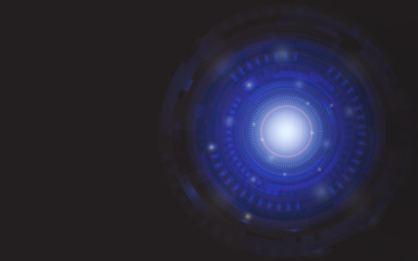Blue light of science and technology background with copy space.