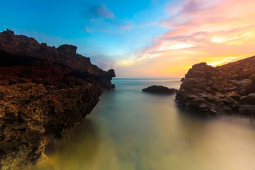 Half Color Sky and cloud in the beach