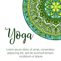Vector yoga illustration. Template of poster for International Yoga Day. Flyer for 21 june, Yoga day