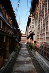 Fototapeta na wymiar 日本の古い町並み　ひがし茶屋街　江戸時代　加賀藩