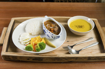 black pepper Risotto and Pumpkin soup