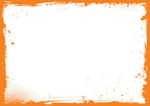 horizontal orange and black Halloween background, grunge border