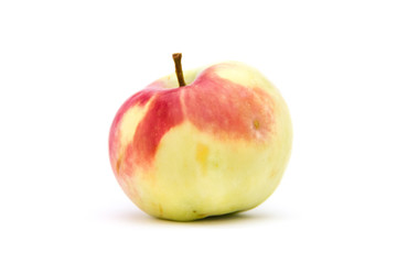 Yellow-red apple isolated on white background