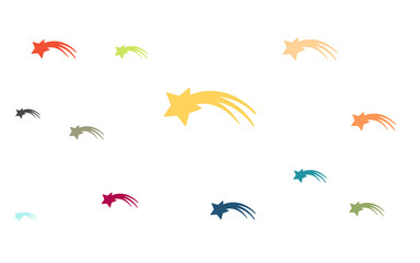 Viele bunte Sternschnuppen