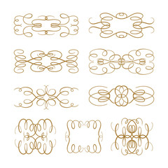 Vector calligraphy elements set.