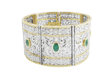 bangles and bracelet with diamond , emeralds, sapphires and ruby , classic jewelry with gemstone
