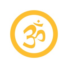 Simple Circular Yellow Om Symbol