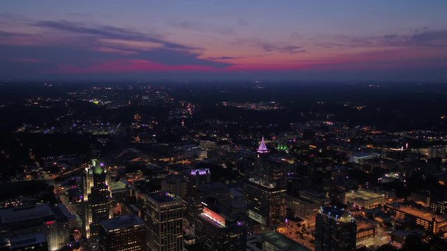Aerial North Carolina Raleigh July 2017 Night 4K Inspire 2
