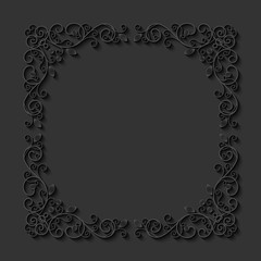 Abstract decorative 3d floral frame. Vector Illustration
