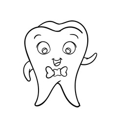 Cartoon Tooth Character-Vector character design