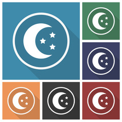 Button - Set - Schatten - Mond und Sterne - Nacht