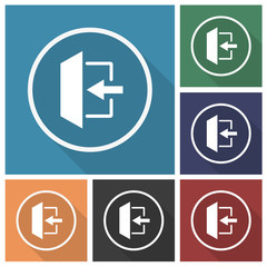 Button - Set - Schatten - Notausgang