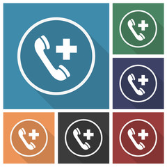 Obraz premium Button - Set - Schatten - Telefon - Notfall