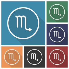 Button - Set - Schatten - Skorpion - Tierkreiszeichen