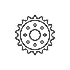 Gear line icon, outline vector sign, linear style pictogram isolated on white. Cogwheel symbol, logo illustration. Editable stroke