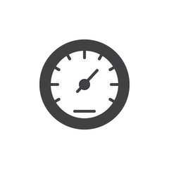 Speedometer icon vector, filled flat sign, solid pictogram isolated on white. Gauge symbol, logo illustration.