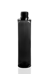 black plastic bottle cosmetic,spay, lotion packaging on a white background