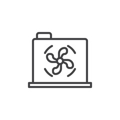 Car radiator line icon, outline vector sign, linear style pictogram isolated on white. Symbol, logo illustration. Editable stroke