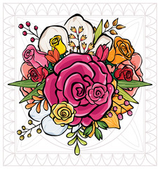 flower bouquet vector illustration