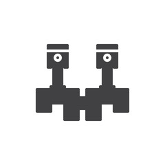 Crankshaft icon vector, filled flat sign, solid pictogram isolated on white. Symbol, logo illustration.