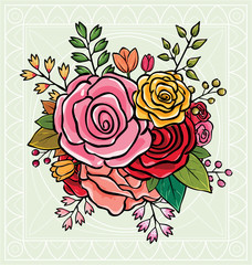 Fototapeta premium flower bouquet vector illustration