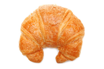 Daily Fresh Homemade Croissant on isolated white background.
