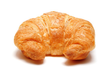 Daily Fresh Homemade Croissant on isolated white background.