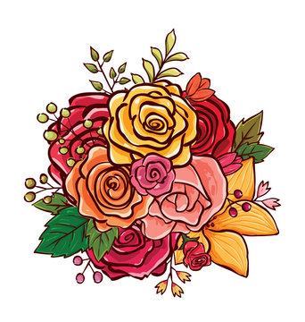 flower bouquet vector illustration