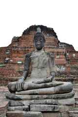 The view around Ayutthaya Historical park, Thailand. It's a UNESCO world heritage, filled by temples and Buddha statues