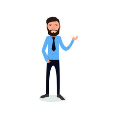 Obraz premium funny and cool cartoon guy in casual clothes, gesturing. Vector illustration, Hipster Style
