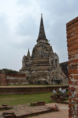 The view around Ayutthaya Historical park, Thailand. It's a UNESCO world heritage, filled by temples and Buddha statues