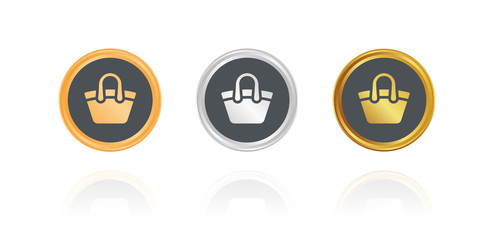 Tragetasche - Bronze, Silber, Gold Buttons