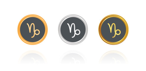 Steinbock - Horoskop - Bronze, Silber, Gold Buttons