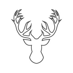 Line Deer head illustration vector 