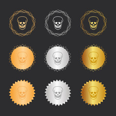 Totenkopf - Bronze, Silber, Gold Medaillen